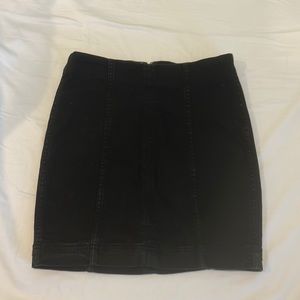 Free People Black Denim Mini Skirt